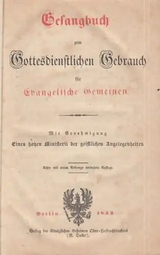 Buch: Gesangbuch zur Gottesdienstlichen Gebrauch für Evangelische Gemeinden