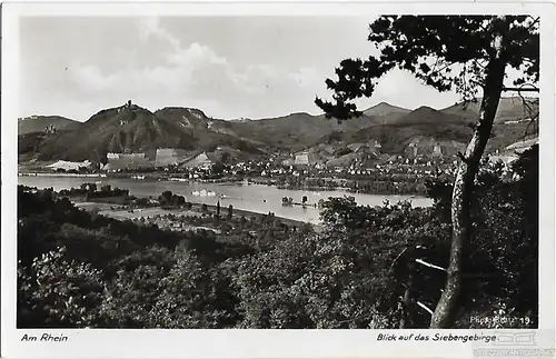 AK Blick auf das Siebengebirge. Am Rhein. ca. 1930, Postkarte. Ca. 1930