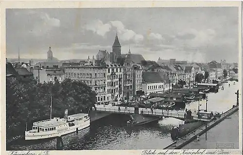 AK Königsberg i. Pr. Blick auf den Kneiphof und Dom. ca. 1915, Postkarte
