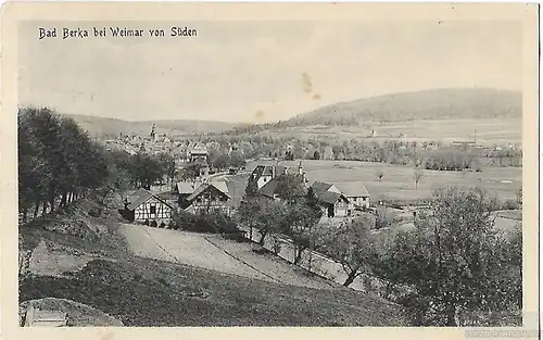 AK Bad Berka bei Weimar von Süden. ca. 1916, Postkarte. Ca. 1916, gebraucht, gut