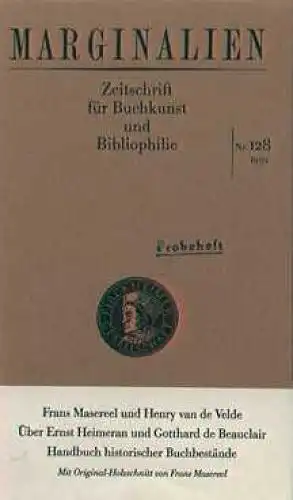 Marginalien. Zeitschrift für Buchkunst und Bibliophilie. 128. Heft - 1992, Lang