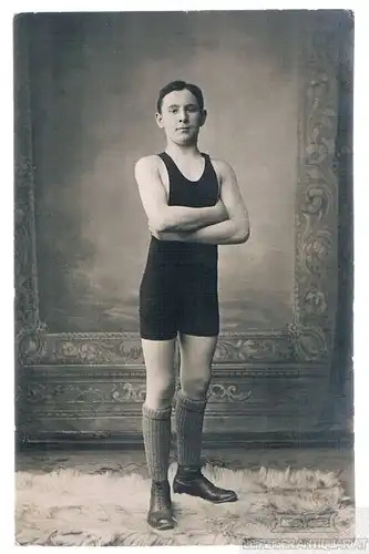 AK Sporter / Turner in Sportkleidung. Um 1900, Postkarte. Fotokarte 278130