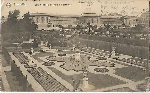 AK Bruxelles. Jardin Italien au Jardin Botanique. ca. 1911, Postkarte. Serien Nr
