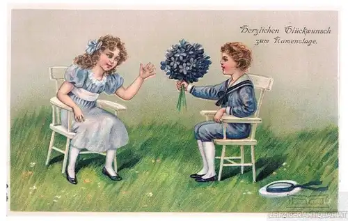 AK Herzlichen Glückwunsch zum Namenstage, Postkarte. Karte, ca. 1913