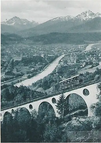 AK Talfahrt. Innsbruck. Hungerburgbahn. Bergfahrt. ca. 1906, Postkarte. Ca. 1906