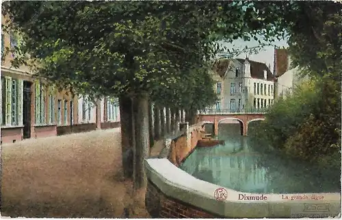 AK Dixmude. La grande digue. ca. 1916, Postkarte. Serien Nr, ca. 1916
