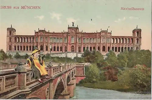 AK Gruss aus München. Maximilianeum. ca. 1913, Postkarte. Ca. 1913