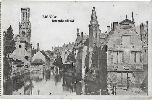 AK Brugge. Rozenhoedkaai. ca. 1916, Postkarte. Ca. 1916, gebraucht, gut