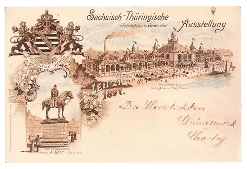 AK Sächsisch-thüringische Industrie u. Gewerbeausstellung Leipzig... Postkarte