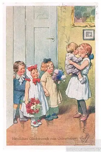 AK Herzlichen Glückwunsch zum Geburtstage!, Postkarte. Geburstagskarte, 1927