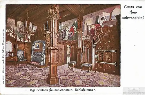 AK Gruss von Neuschwanstein. Kgl. Schloss Neuschwanstein... Postkarte. Serien Nr
