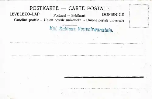 AK Gruss von Neuschwanstein. Kgl. Schloss Neuschwanstein... Postkarte. Serien Nr