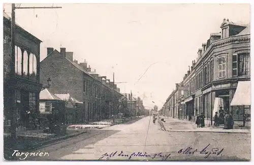 AK Tergnier. Postkarte, 1917, gebraucht, gut, gelaufen, Frankreich, Stadtansicht