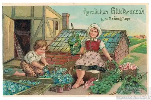AK Herzlichen Glückwunsch zum Geburtstage, Postkarte. Geburstagskarte, ca. 1909