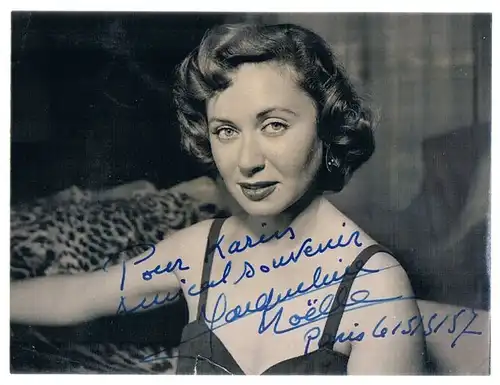 Jacqueline Noëlle. Autogrammkarte. Signiert. Paris 1957, Autogrammkarte