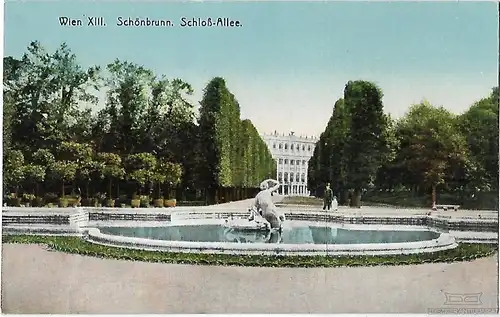 AK Wien XIII. Schönbrunn. Schloß-Allee. ca. 1906, Postkarte. Ca. 1906, A.B. & Co