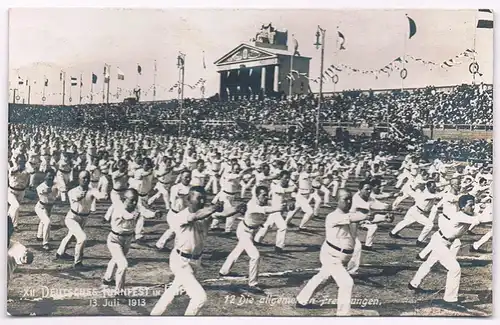 AK XII. Deutsches Turnfest in Leipzig 13. Juli 1913, Die allgemeinen Freiübungen