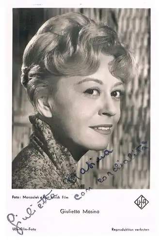 Giulietta Masina. Autogrammkarte. Signiert, Autogrammkarte, Universal Film