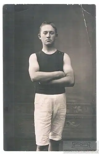 AK Sporter / Turner in Sportkleidung. Um 1900, Postkarte. Fotokarte