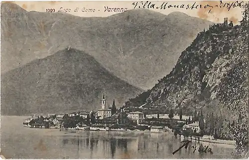 AK Lago di Como. Varenna. ca. 1908, Postkarte. Ca. 1908, gebraucht, gut