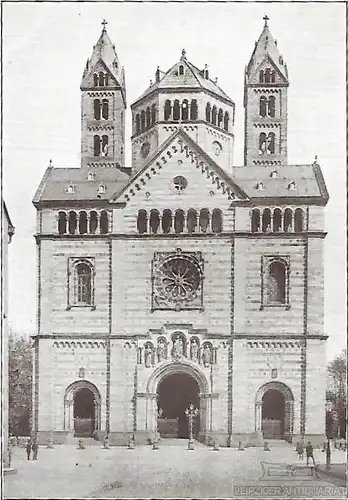 AK Speyer. Dom von der Hauptstrasse aus. ca. 1907, Postkarte. Ca. 1907