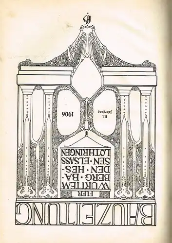 Bauzeitung 1906. III. Jahrgang, Deutsche Verlags Anstalt, gebraucht, gut