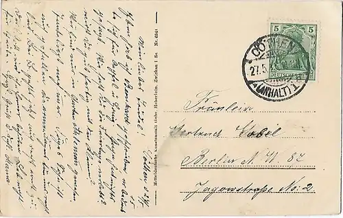 AK Cöthen i. Anh. Schloßhof. ca. 1915, Postkarte. Serien Nr, ca. 1915