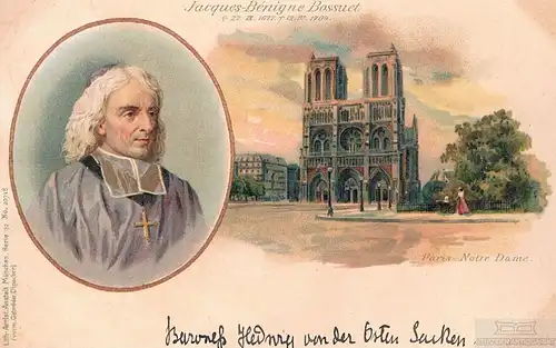 AK Jacques Benigne Bossuet. Paris. Notre-Dame, Postkarte. Serie 92 No. 20718