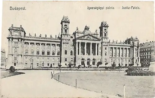 AK Budapest. Justiz Palais. ca. 1907, Postkarte. Serien Nr, ca. 1907