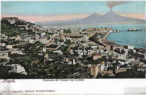 AK Napoli. Panorama dal Vomero con S. Elmo. ca. 1906, Postkarte. Ca. 1906