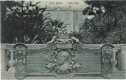 AK San Remo. Villa Zirio. ca. 1908, Postkarte. Ca. 1908, Verlag Trinks & Co