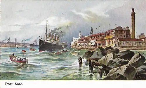 AK Port Said. ca. 1912, Postkarte. Serien Nr, ca. 1912, Verlag Max H. Rudmann