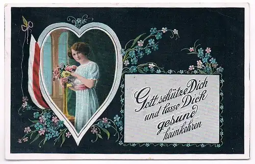 AK Gott schütze Dich und lasse Dich gesund heimkehren. Postkarte, ca. 1915