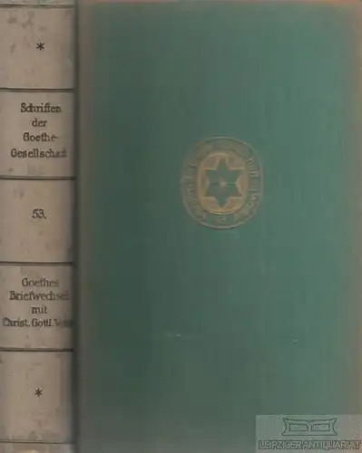 Buch: Goethes Briefwechsel mit Christian Gottlob Voigt. Band I, Tümmler, Hans