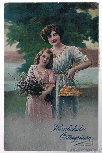 AK Herzlichste Ostergrüsse, Postkarte. Osterkarte, ca. 1921, gebraucht, gut