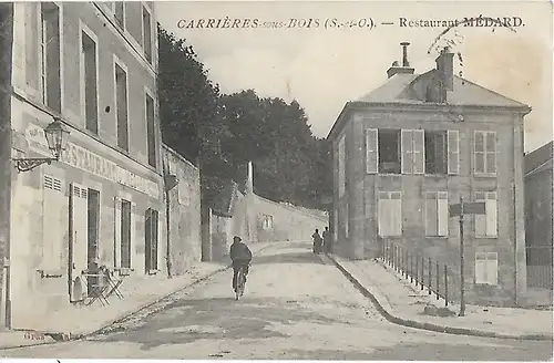 AK Carrieres sous Bois. Restaurant Medard. ca. 1907, Postkarte. Ca. 1907