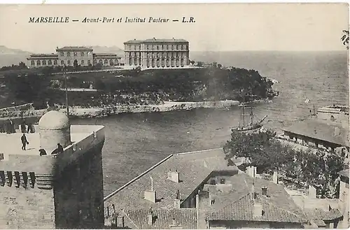 AK Marseille. Avant-Port et Institut Pasteur. L.R. ca. 1916, Postkarte. Ca. 1916