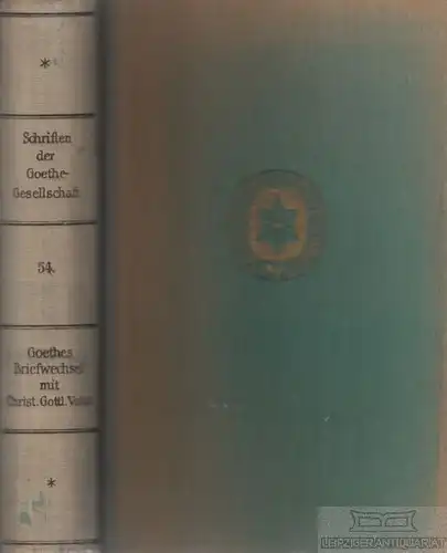Buch: Goethes Briefwechsel mit Christian Gottlob Voigt. Band II, Tümmler, Hans