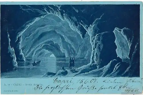 AK Capri. Grotta Azzurra. ca. 1907, Postkarte. Serien Nr, ca. 1907
