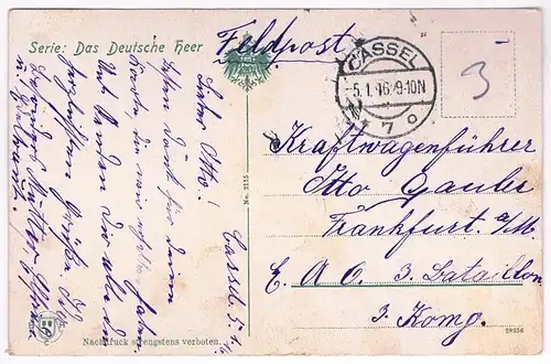 AK Infanterie in Schützengräben. Postkarte, ca. 1915, gebraucht, gut, Feldpost