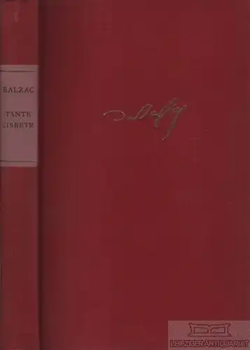 Buch: Tante Lisbeth, Balzac, Honore de. Die menschliche Komödie, 1959, Roman