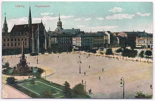 AK Leipzig, Augustusplatz. Postkarte, ca. 1943, gebraucht, gut, ungelaufen