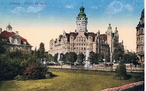 AK Leipzig. Neues Rathaus, Postkarte. Nr. 1017, gebraucht, gut