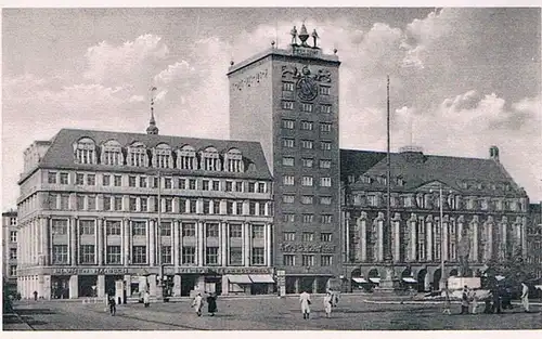 AK Leipzig. Hochhaus am Karl-Marx-Platz. ca 1952, Postkarte, gebraucht, gut