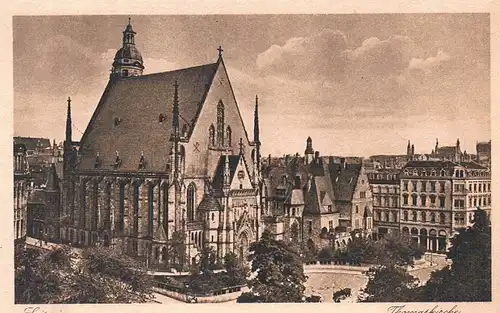 AK Leipzig. Thomaskirche. ca. 1920, Postkarte. 1920, Verlag Theodor Althoff