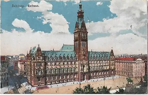 AK Hamburg. Rathaus. ca. 1920, Postkarte. Serien Nr, ca. 1920, gebraucht, gut