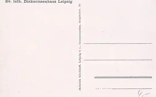 AK Leipzig. Diakonissenkrankenhaus, Postkarte, Verlag Heinrich Kirchhoff