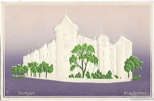 AK Stuttgart. Altes Schloss. Prägekarte ca. 1920, Postkarte. Ca. 1920