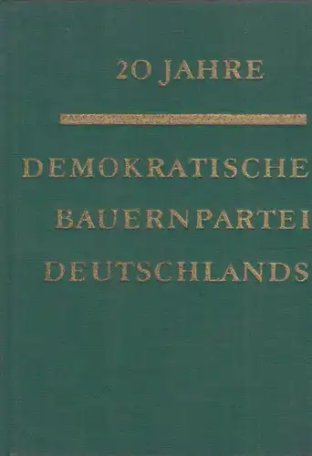 Buch: 20 Jahre Demokratische Bauernpartei Deutschlands, 1968