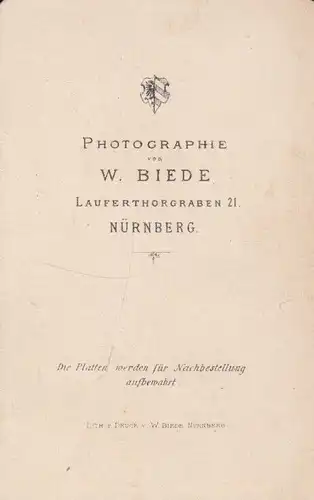 Fotografie W. Biede, Nürnberg - Porträt bürgerlicher Herr mit... Fotografie